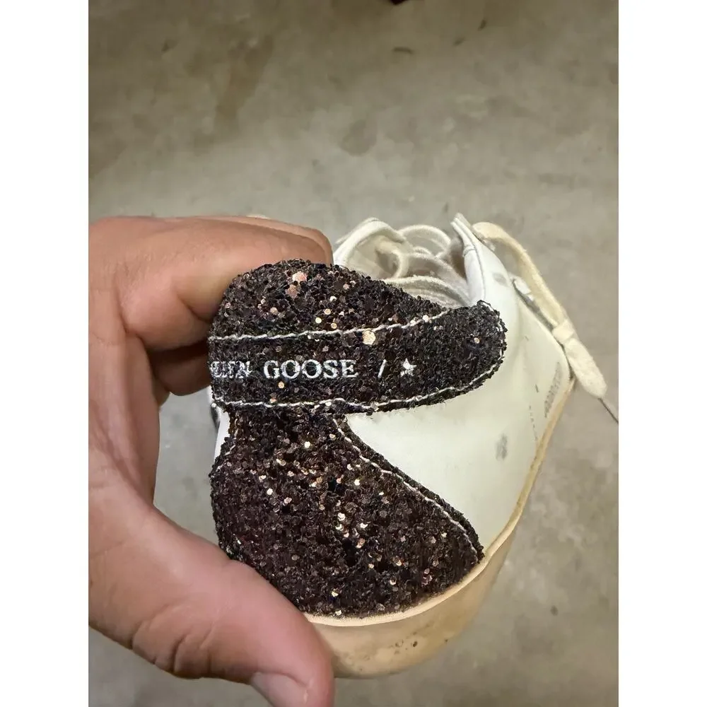 Golden Goose Super-Star Women’s 39 Swarovski Crystal Glitter Leather Sneakers